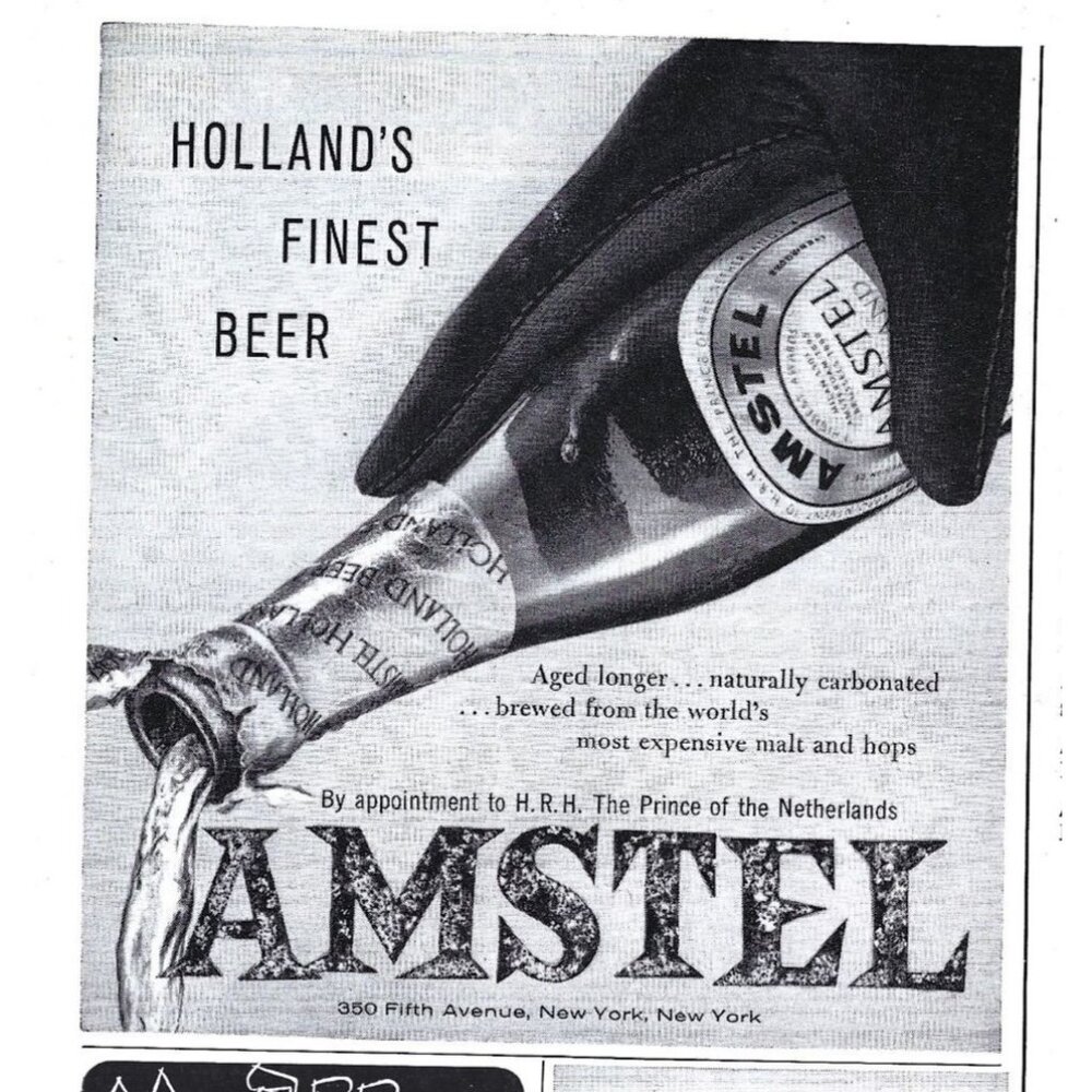 Vintage 1958 Amstel Beer Print Ad Hollands Finest Beer Collectible Retro Adverti